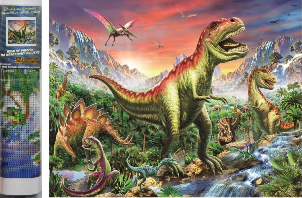 Diamantový obrázek - T- Rex a spol. 30x40cm
