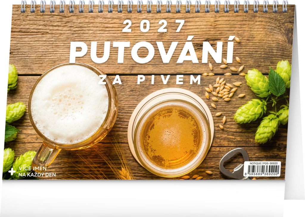 Kalendář 2027 stolní: Putování za pivem, 23,1 x 14,5 cm