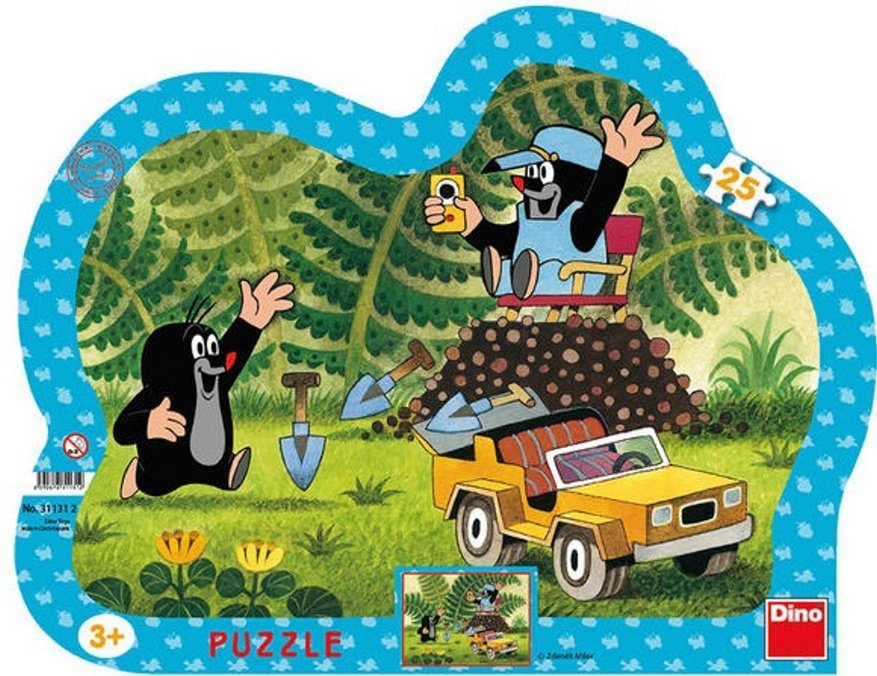 Puzzle Krtek se žlutým autem 25 dílků deskové