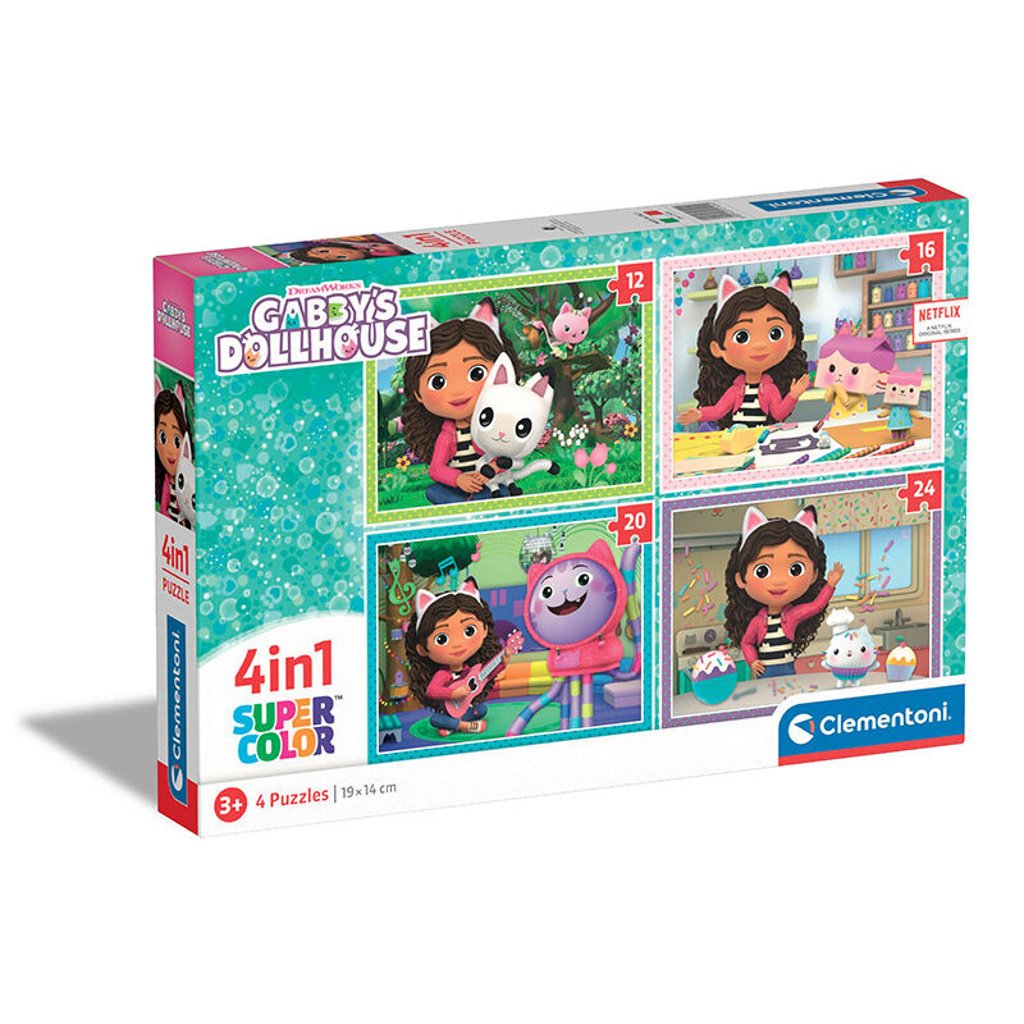 Puzzle Gábinin kouzelný domek 4v1 (12+16+20+24 dílků)