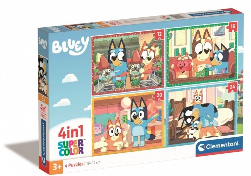 Puzzle Bluey 4v1 (12+16+20+24 dílků)