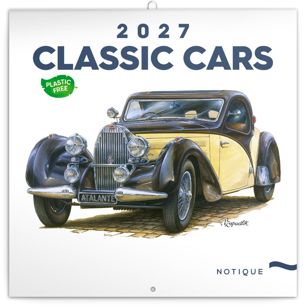 Kalendář 2027 poznámkový: Classic Cars – Václav Zapadlík, 30 x 30 cm