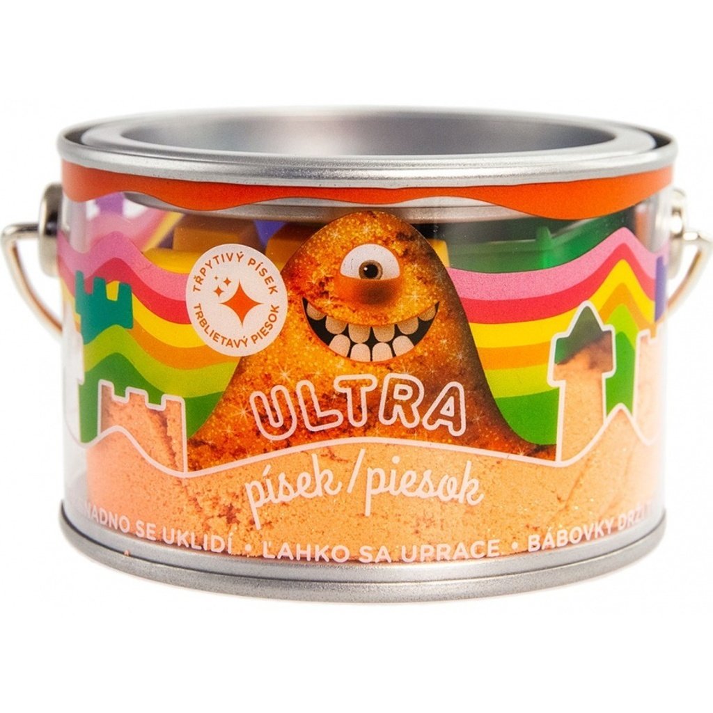 Ultra písek s glitry - oranžový 200g
