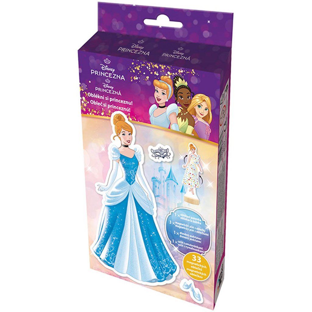 Magnetické oblékání s omalovánkou Disney Princezny