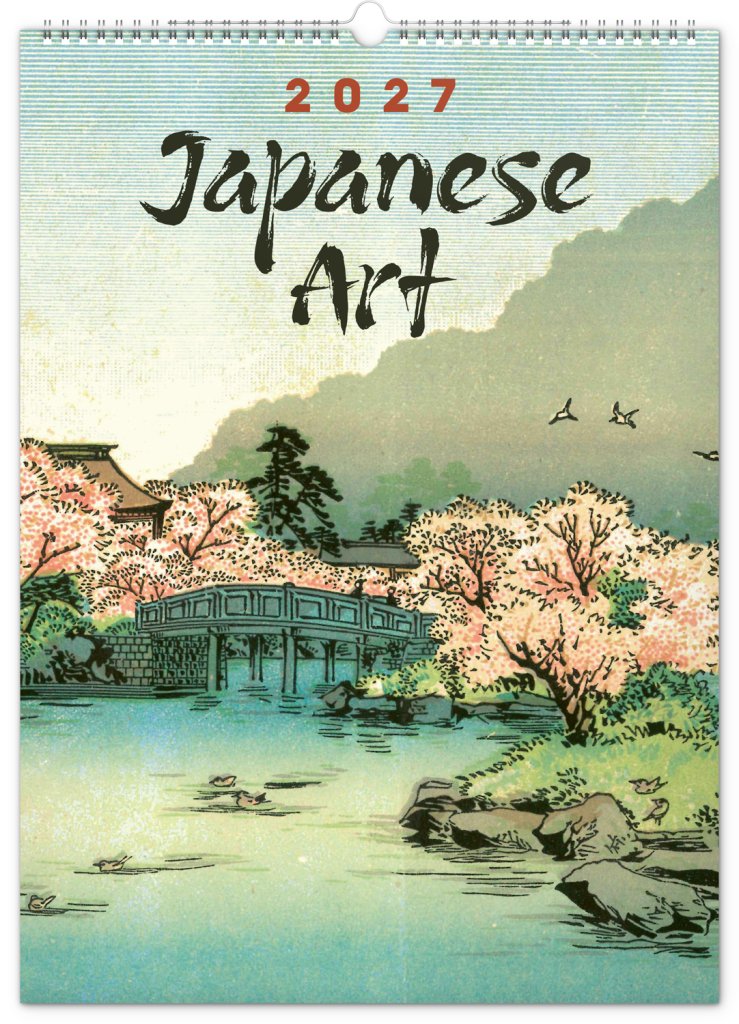 Kalendář 2027 nástěnný: Vintage plakáty - japonské umění, 33 x 46 cm