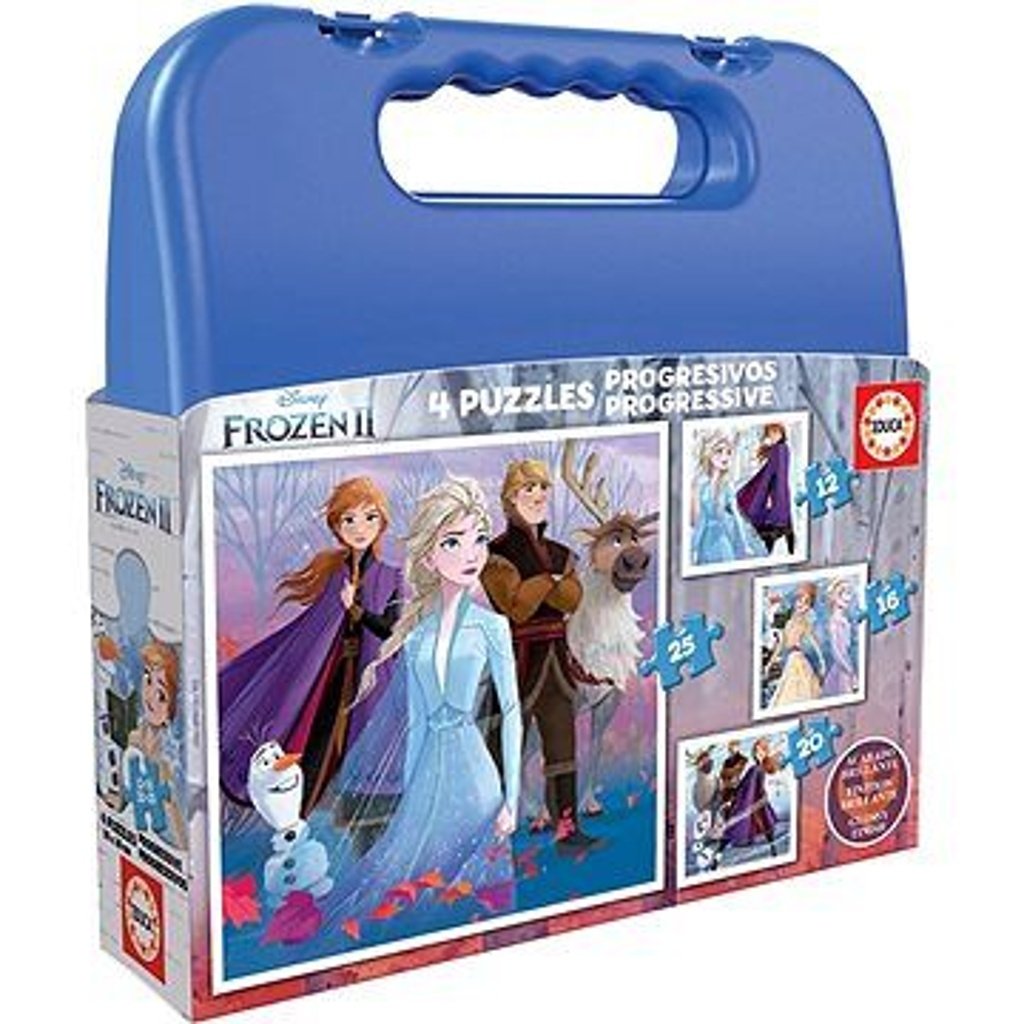 Puzzle v kufříku Ledové království 2, 4v1 (12,16,20,25 dílků)