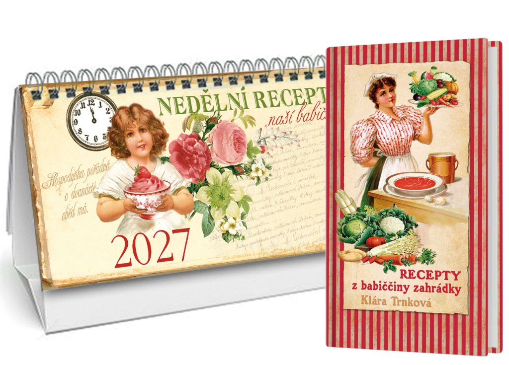 Kalendář 2027 Nedělní menu + Recepty z babiččiny zahrádky
