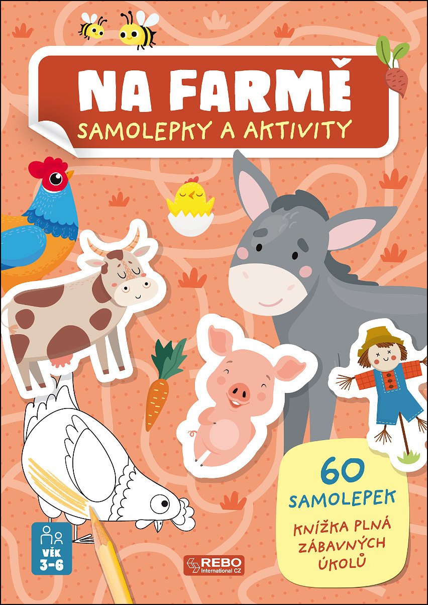 Na farmě samolepky a aktivity - 60 samolepek, Knížka plná zábavných úkolů