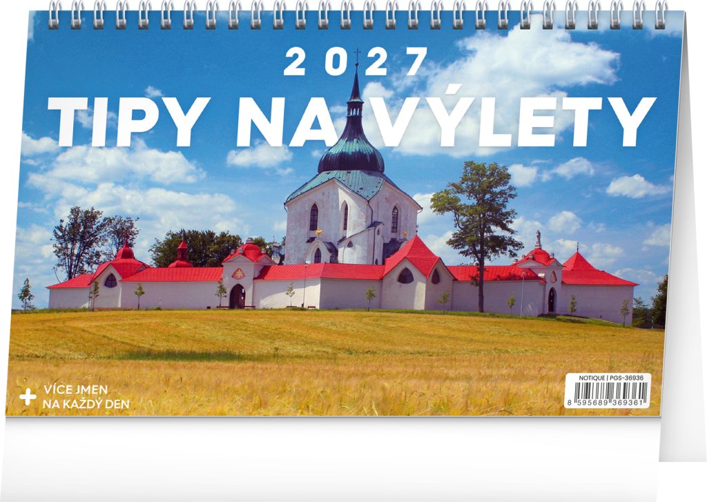 Kalendář 2027 stolní: Tipy na výlety, 23,1 x 14,5 cm