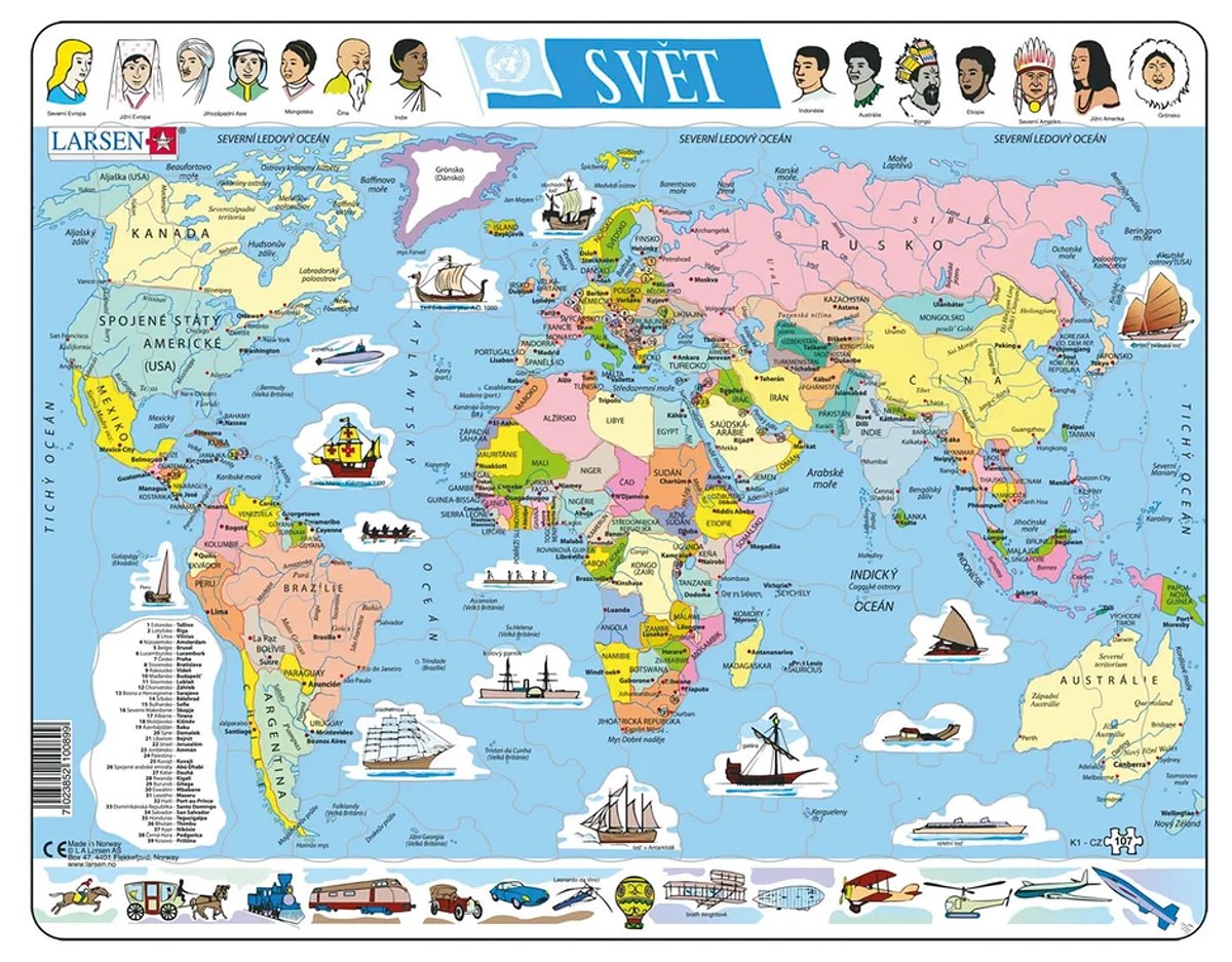 SVĚT POLITICKÁ MAPA 107 d. EDU deskové puzz