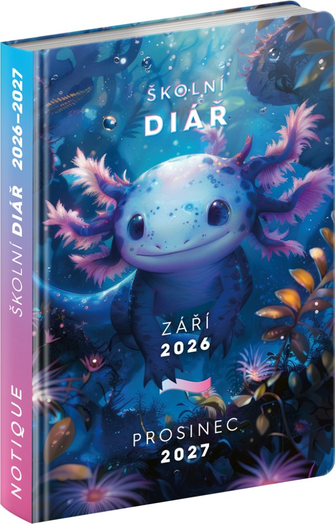 Školní diář 2026/2027 Axolotl (září 2026 - prosinec 2027), 9,8 x 14,5 cm