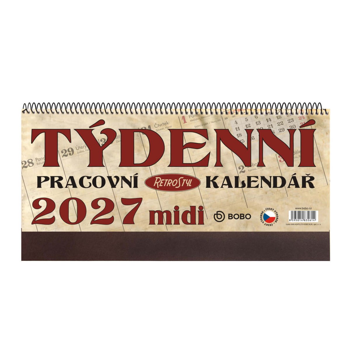 Pracovní kalendář 2027 MIDI Retro