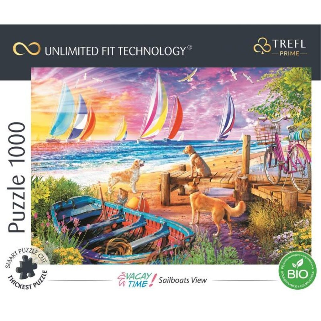 Puzzle Výhled na plachetnice 1000 dílků