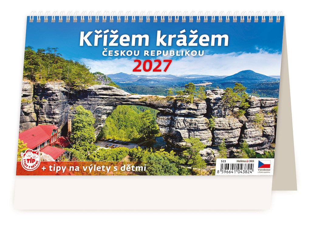 Kalendář stolní 2027 - Křížem krážem Českou republikou