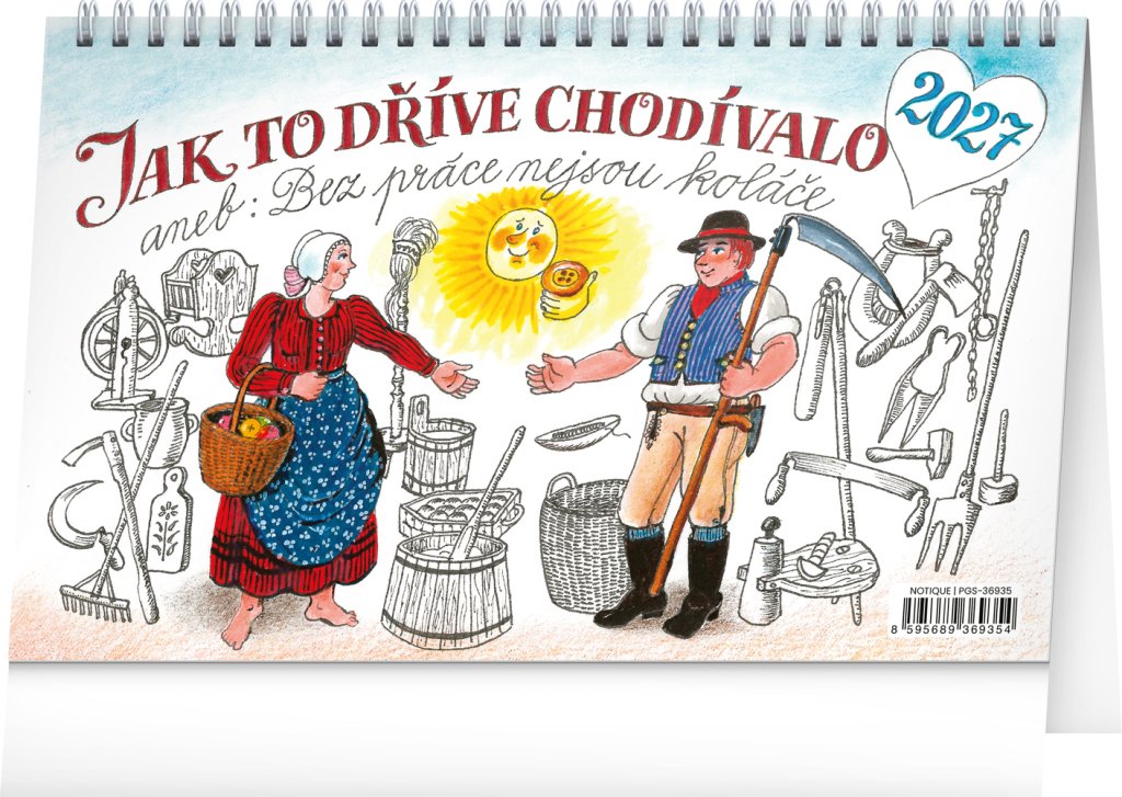 Kalendář 2027 stolní: Jak to dříve chodívalo..., 23,1 x 14,5 cm